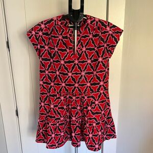 SALONI Red and Black Geometric Dress Size 0